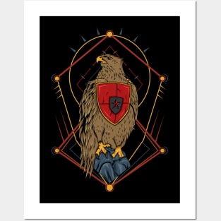 Eagle emblem illustration Posters and Art